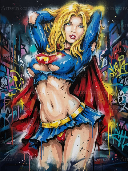 Supergirl Ícono de Acero canvas wall art