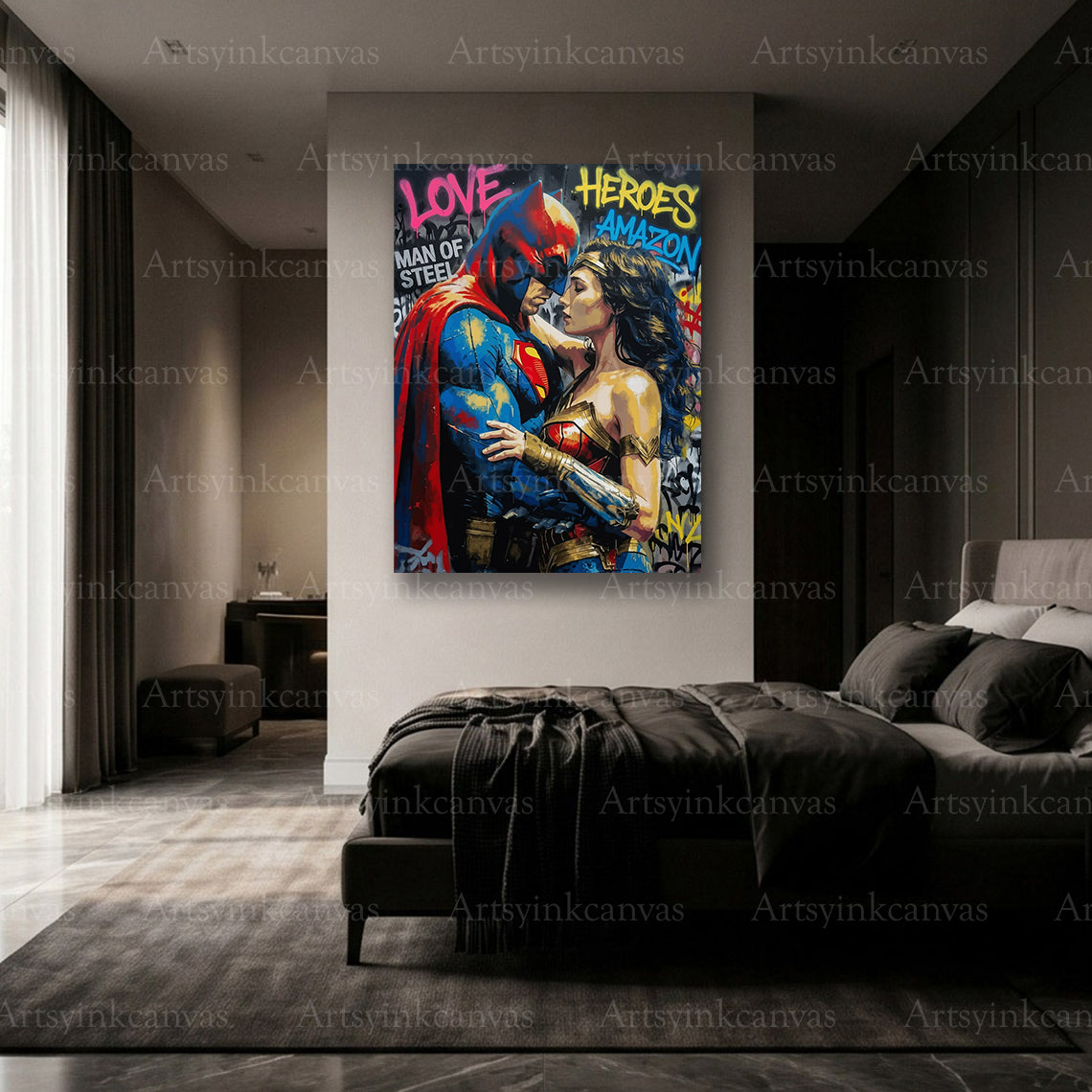 Premium DC superhero urban wall art