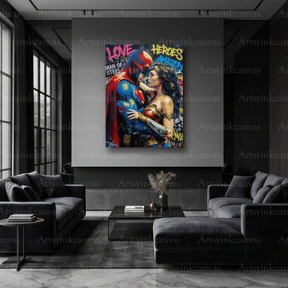Power Pop Superman Wonder Woman comic artwork