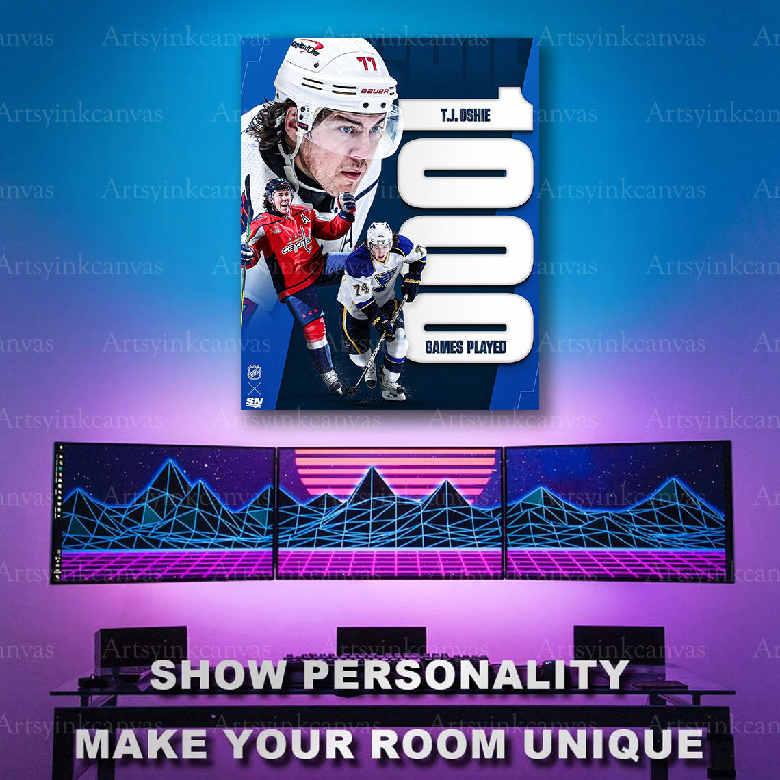 T.J. Oshie career milestone artwork