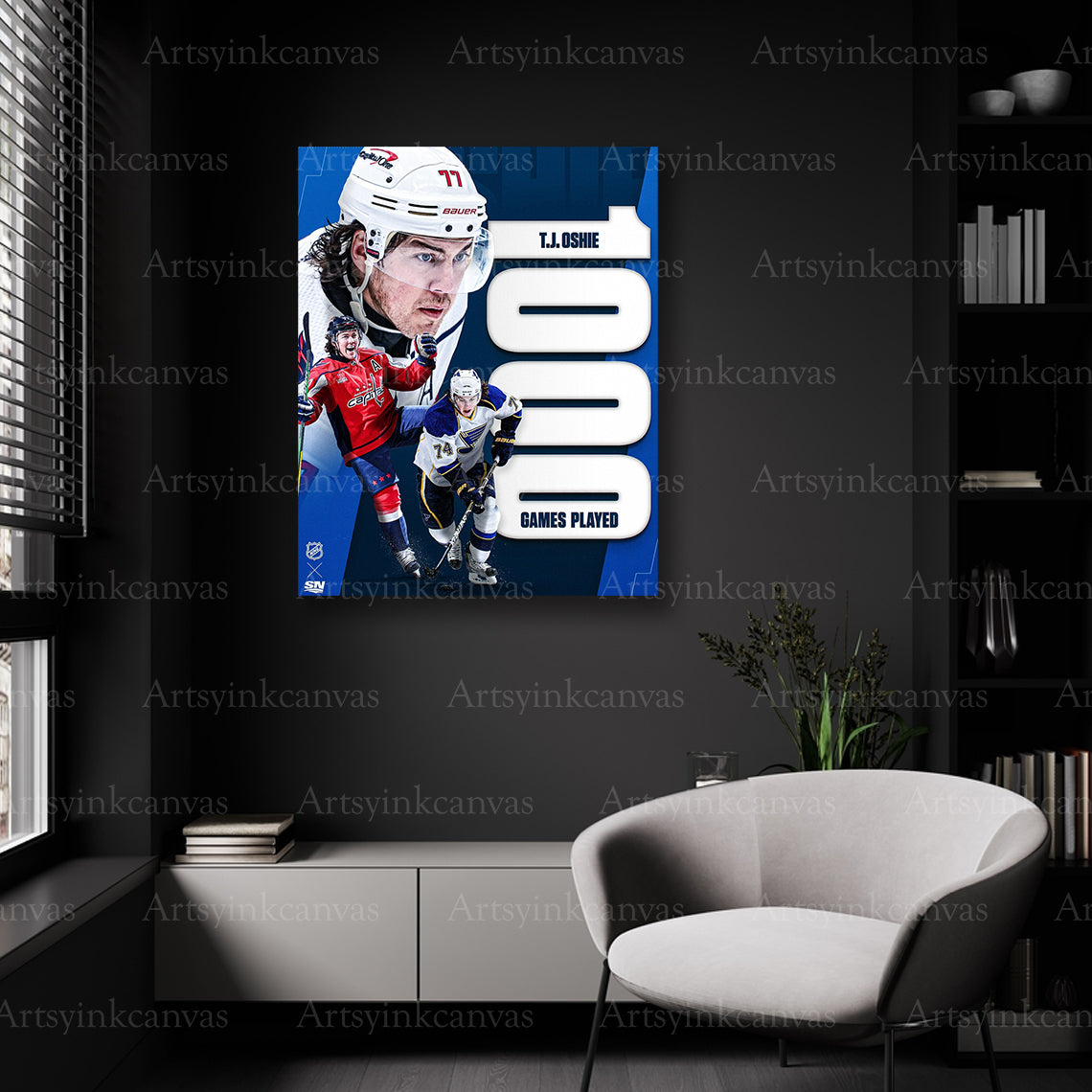 Washington Capitals 1000 games wall decor