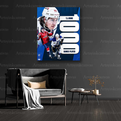 TJ Oshie collector hockey canvas art