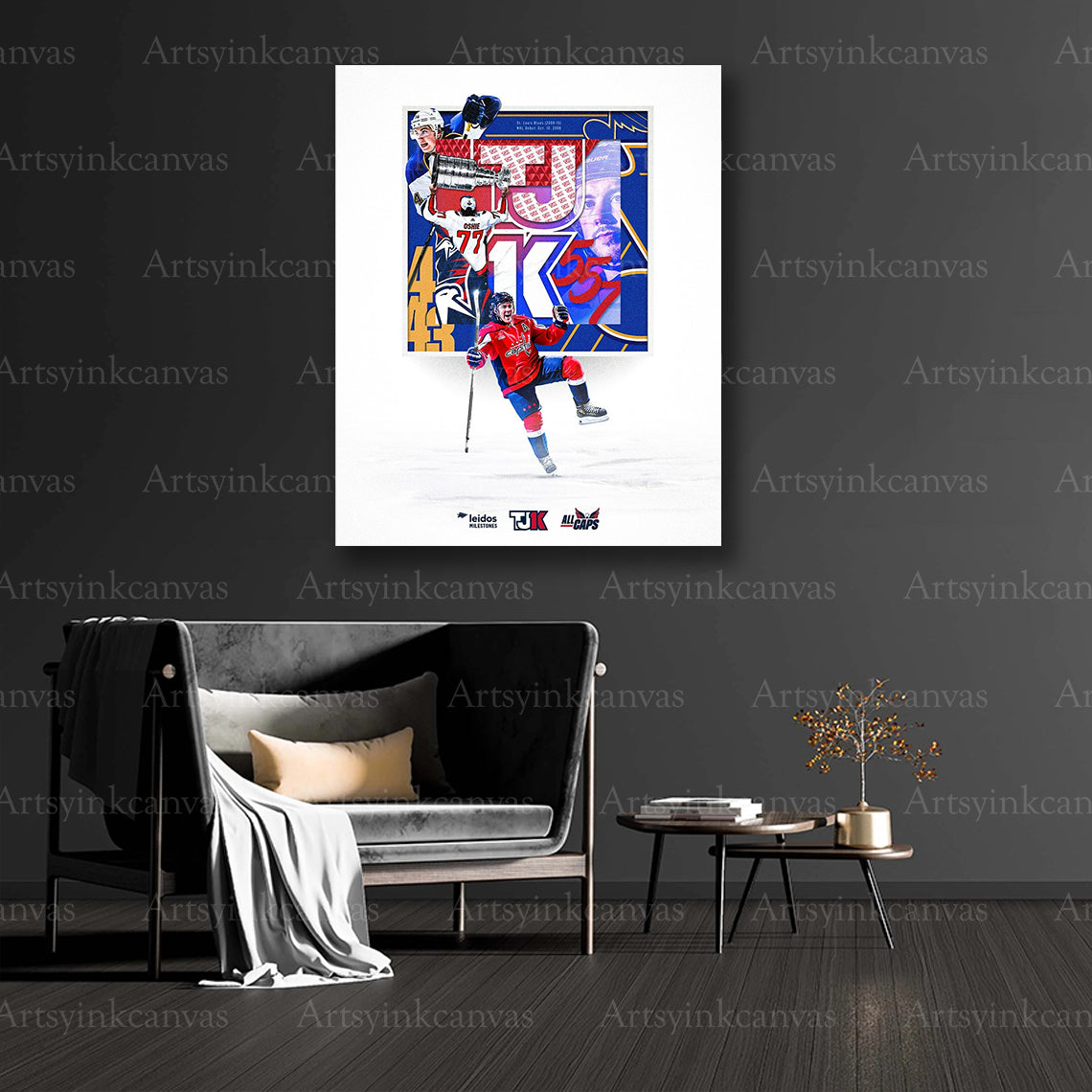 T.J. Oshie collector hockey collage canvas art