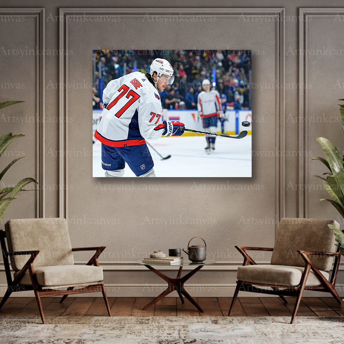 T.J. Oshie collector hockey canvas art