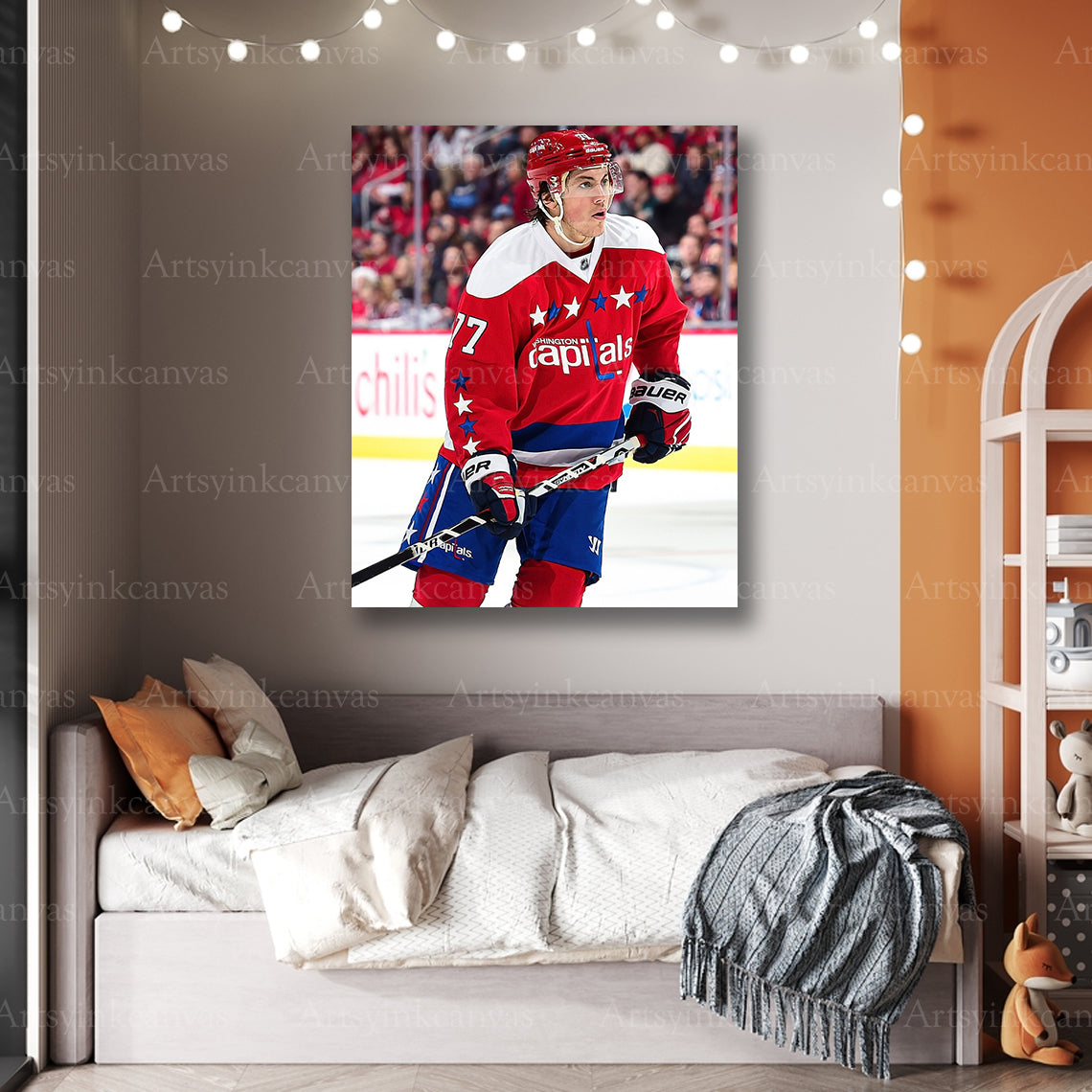 Premium T.J. Oshie action canvas print