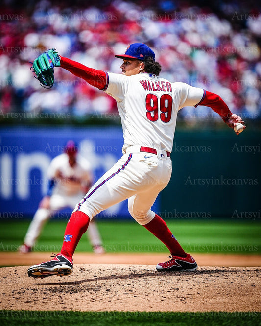 Taijuan Walker pitching canvas wall art