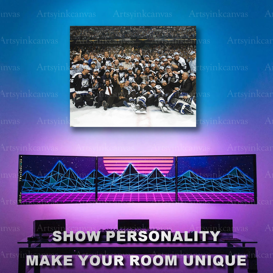 2004 Tampa Bay Lightning Stanley Cup champions hockey artwork