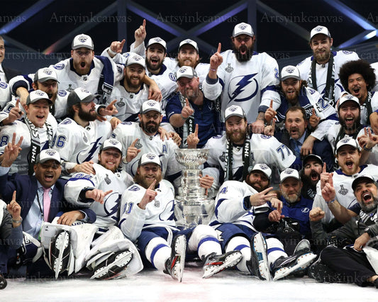 Tampa Bay Lightning 2020 Stanley Cup Champions team canvas wall art