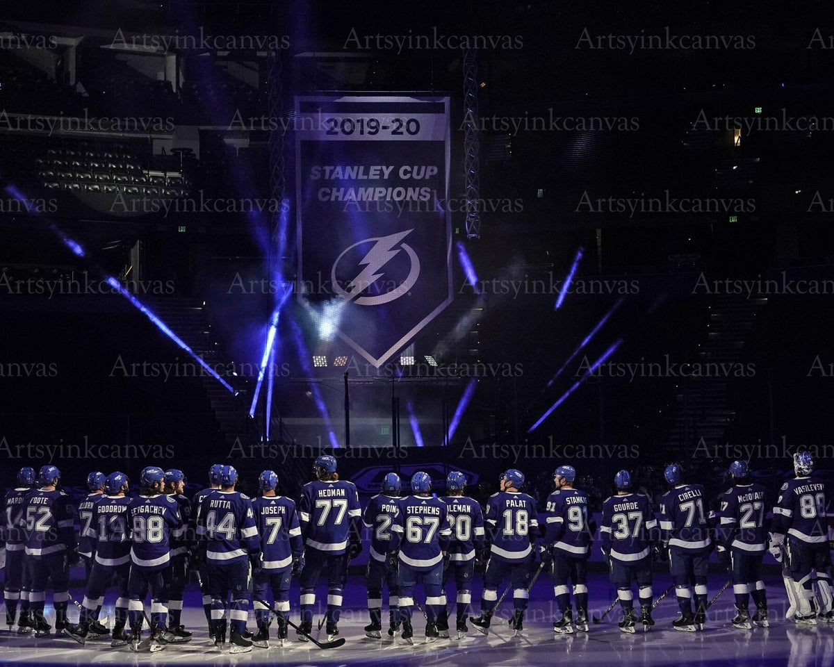 Tampa Bay Lightning 2021 Stanley Cup Champions Banner canvas wall art