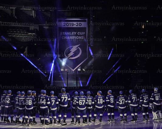 Tampa Bay Lightning 2021 Stanley Cup Champions Banner canvas wall art
