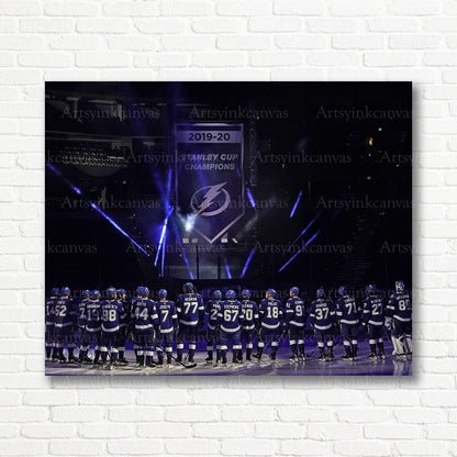 Tampa Bay Lightning 2021 championship banner canvas print