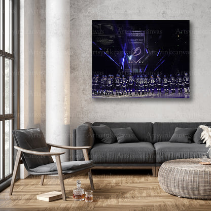 Tampa Bay Lightning back to back championship banner wall decor