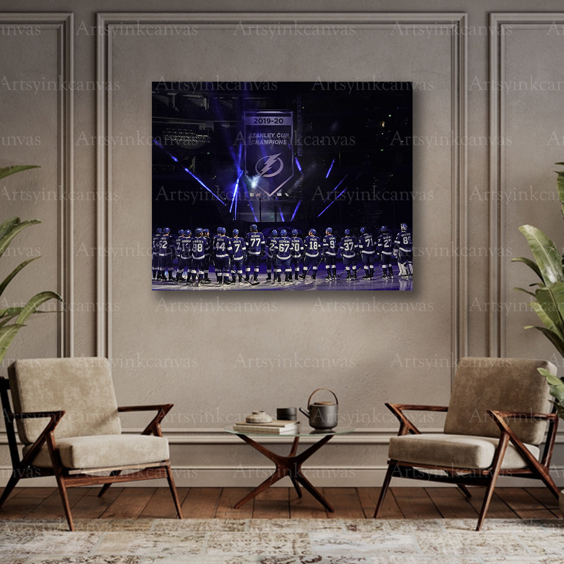 Lightning 2021 Stanley Cup banner collector canvas art