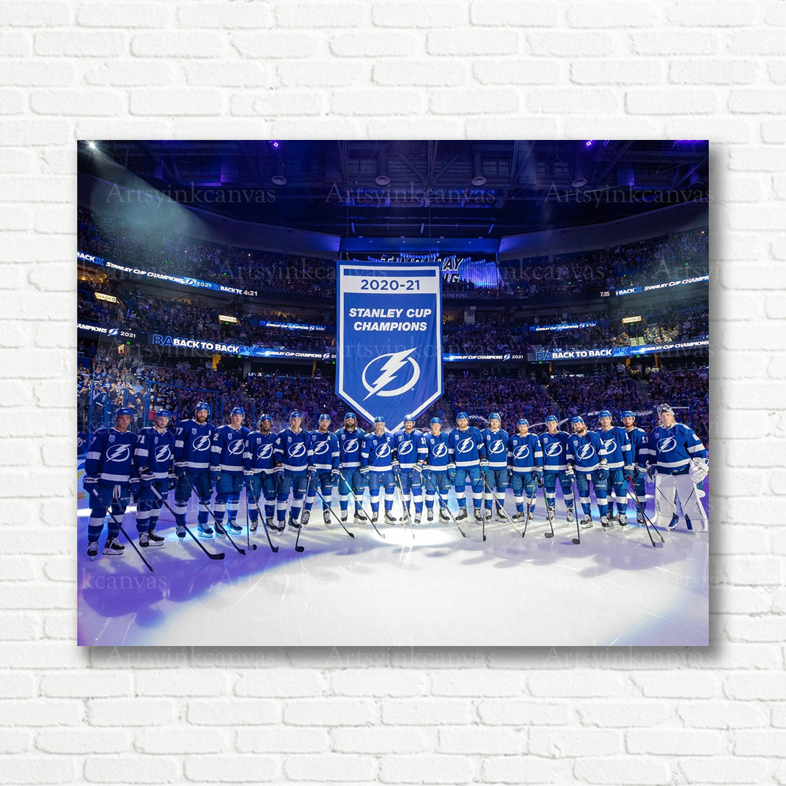 Tampa Bay Lightning 2021 Stanley Cup championship canvas print
