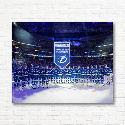Tampa Bay Lightning 2021 Stanley Cup championship canvas print