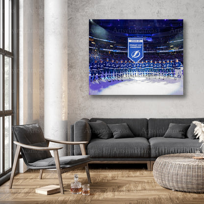 Tampa Bay Lightning back to back Stanley Cup wall decor