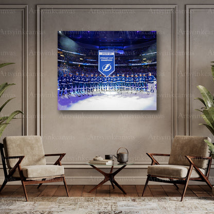 Tampa Bay Lightning 2021 championship collector canvas art