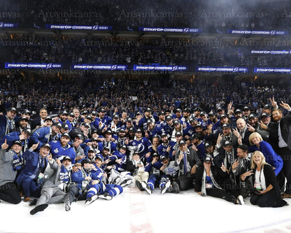 Tampa Bay Lightning 2021 Stanley Cup Champions team canvas wall art