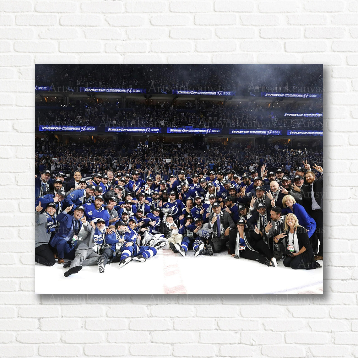 Tampa Bay Lightning 2021 Stanley Cup championship team canvas print