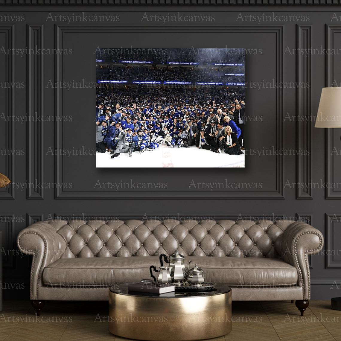 Premium Tampa Bay Lightning championship team canvas print