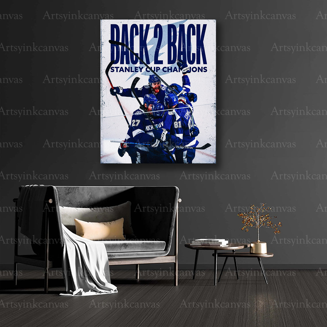 Tampa Bay Lightning championship collector canvas art