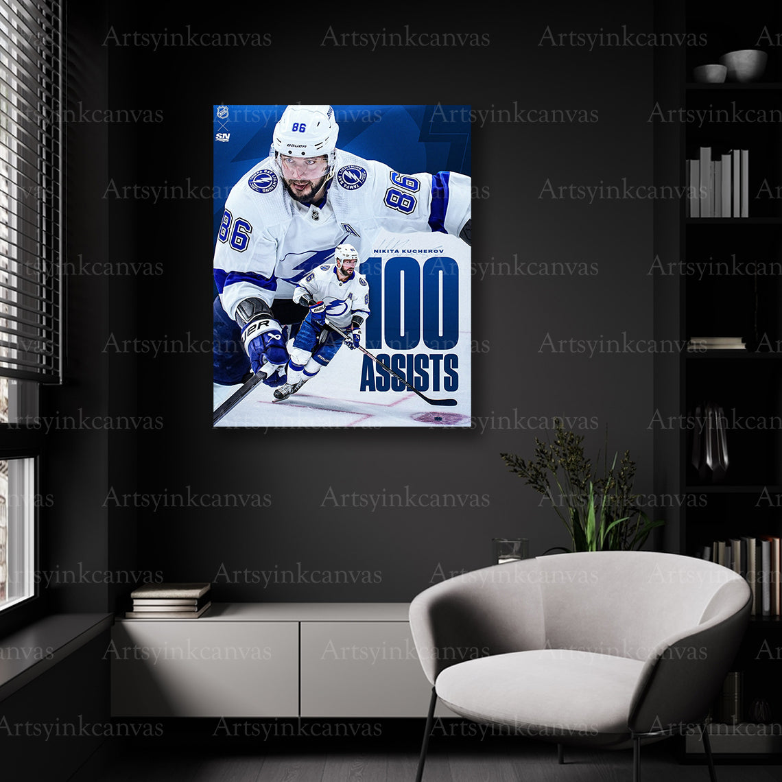 Tampa Bay Lightning Nikita Kucherov 100 wall decor
