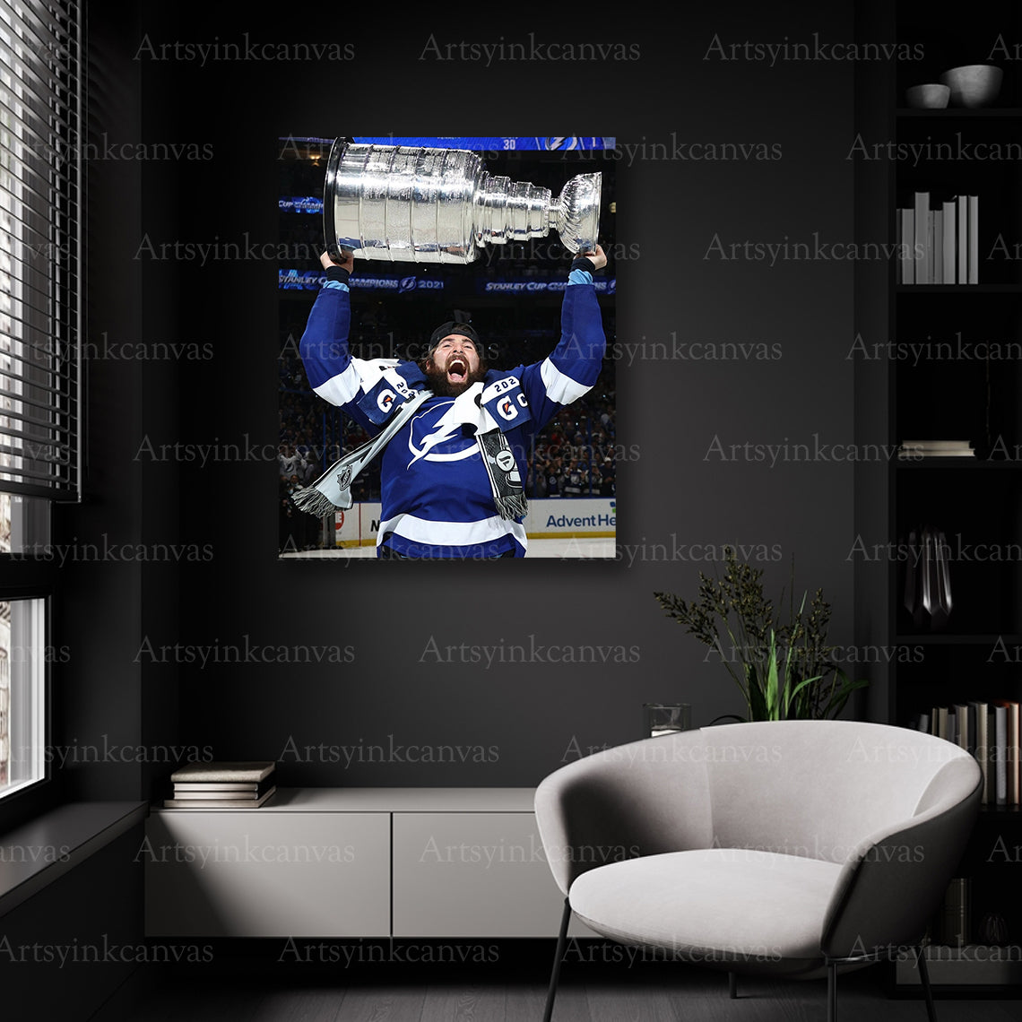Tampa Bay Lightning Pat Maroon 2021 championship wall decor