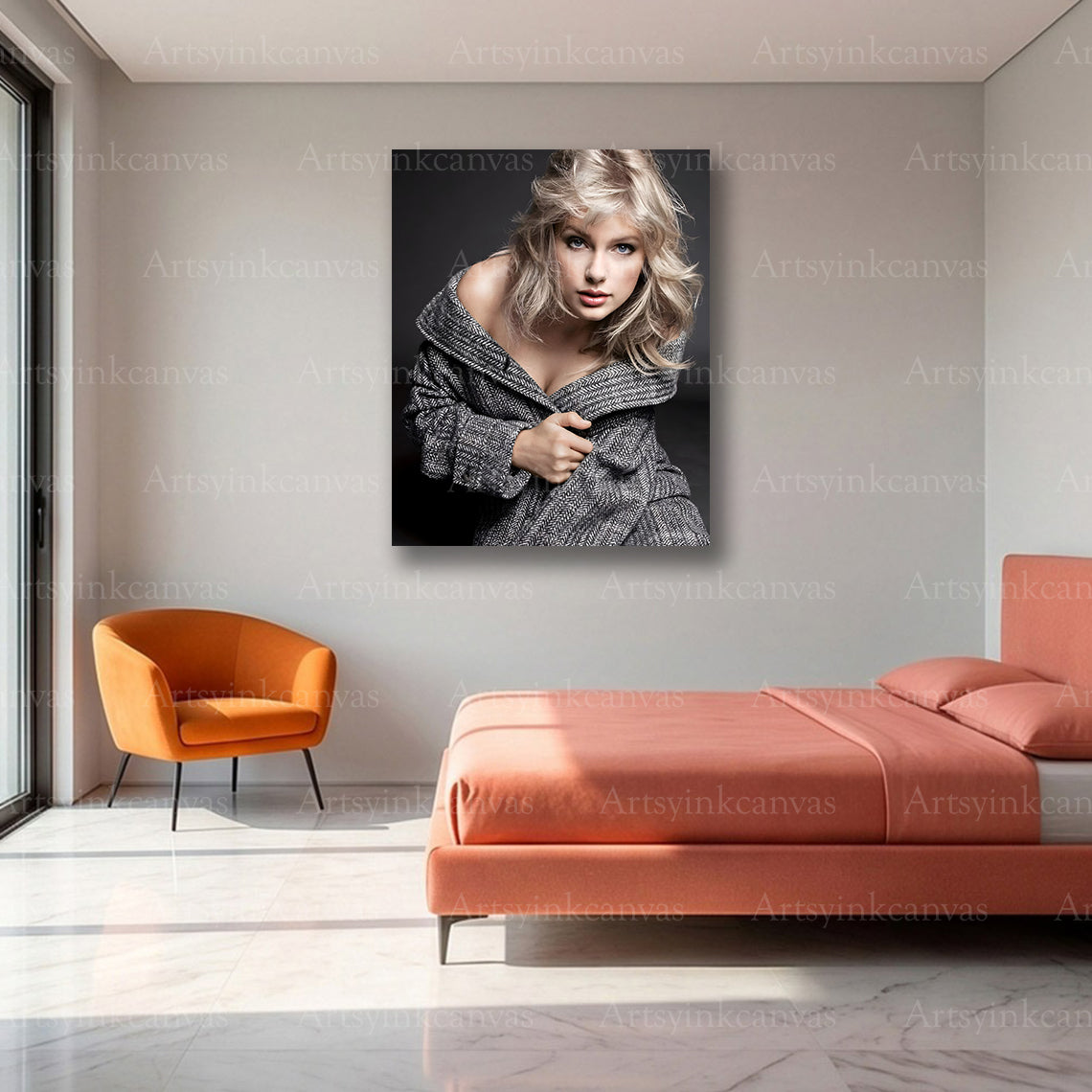 Premium Taylor Swift glamour canvas wall art