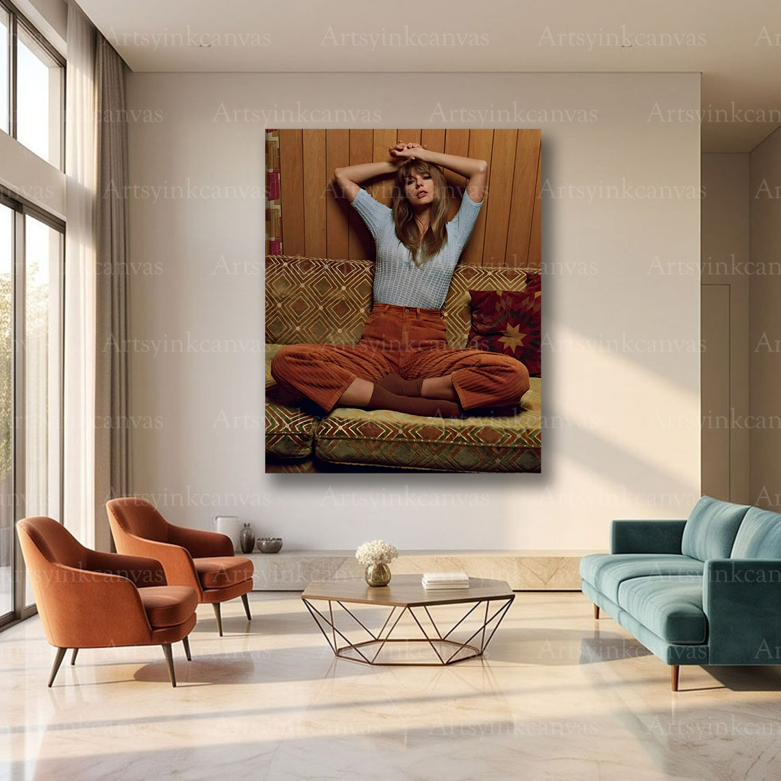 Taylor Swift sitting portrait canvas art