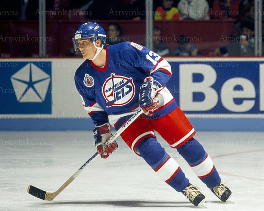 Teemu Selanne skating Winnipeg Jets canvas wall art