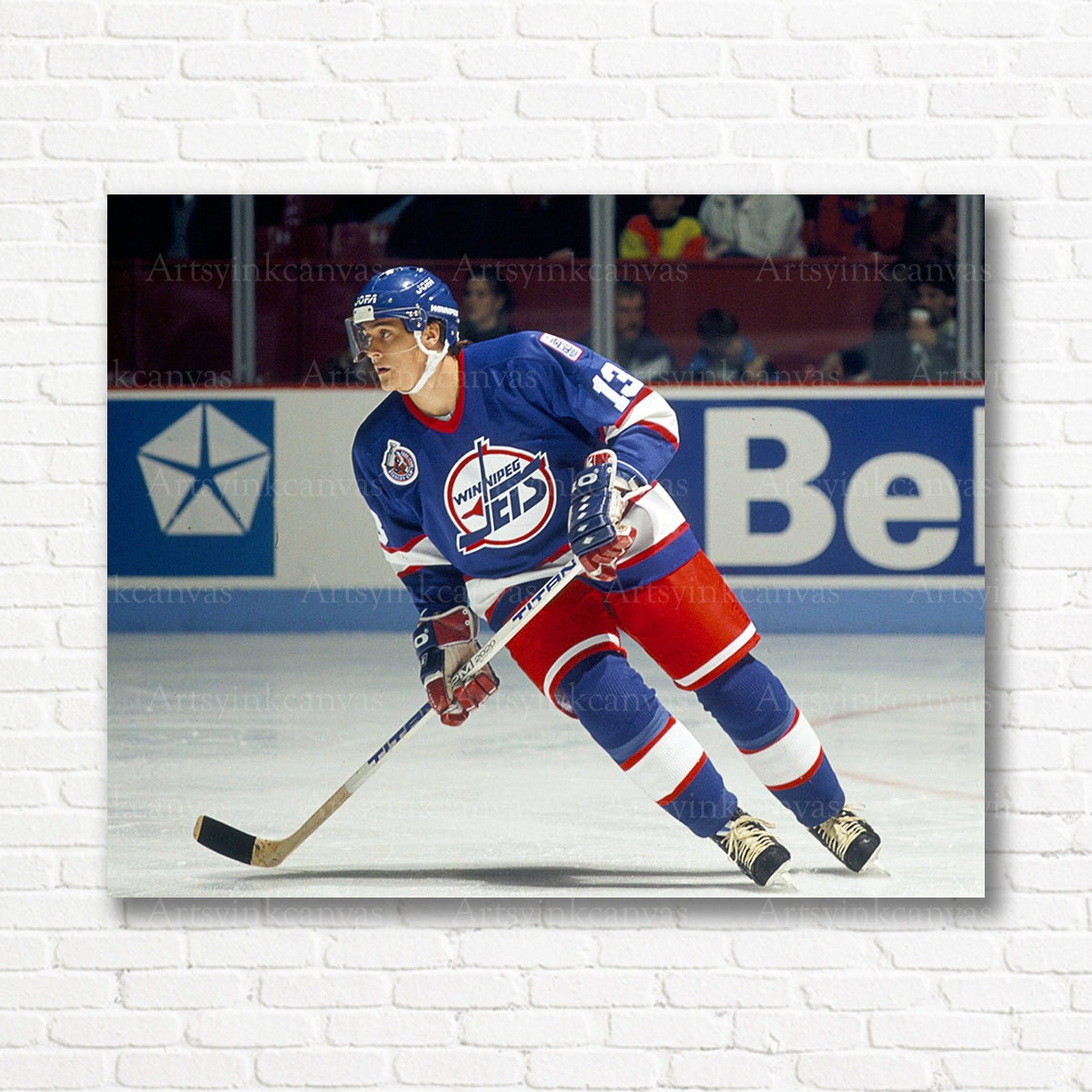 Teemu Selanne NHL skating canvas print