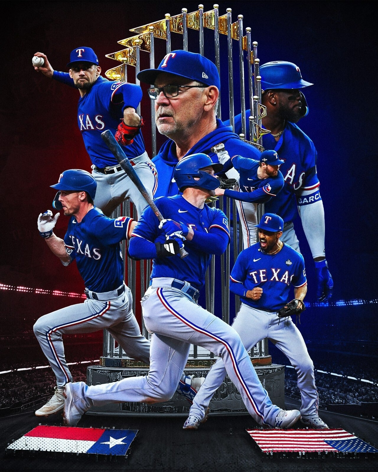 Texas Rangers 2023 World Series Champions canvas wall art
