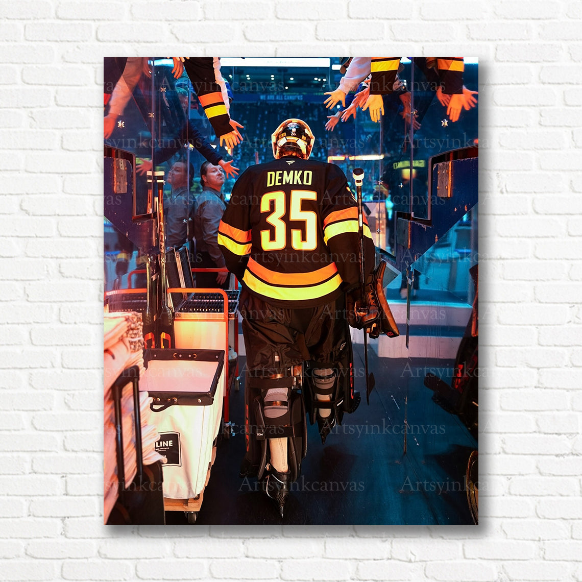 Thatcher Demko Canucks tunnel walk canvas print