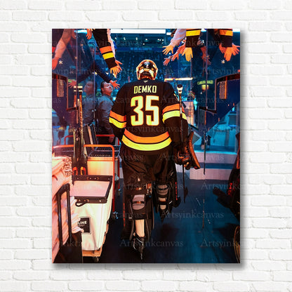 Thatcher Demko Canucks tunnel walk canvas print