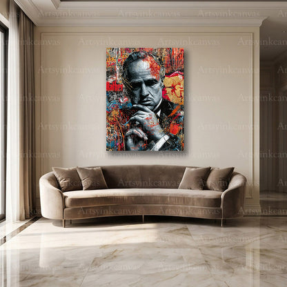 The Godfather cinematic street art wall decor
