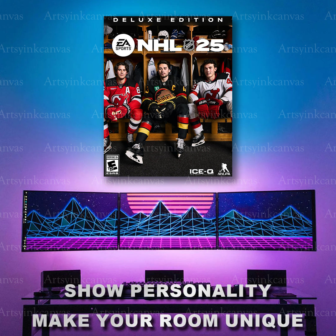 Hughes brothers New Jersey Devils Vancouver Canucks artwork