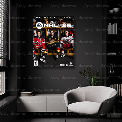 NHL 25 Hughes brothers game cover wall decor