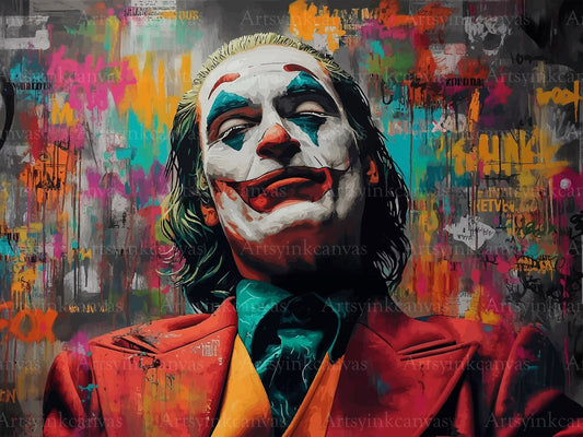 The Joker graffiti canvas wall art