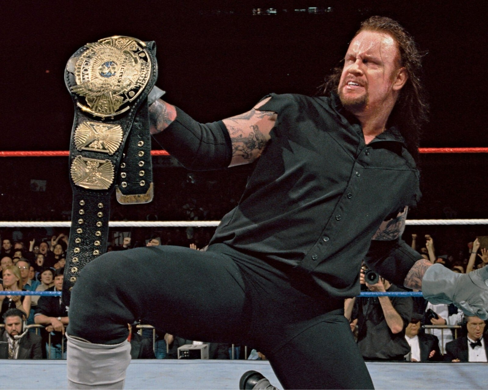 Undertaker WWE legend canvas print with championship title