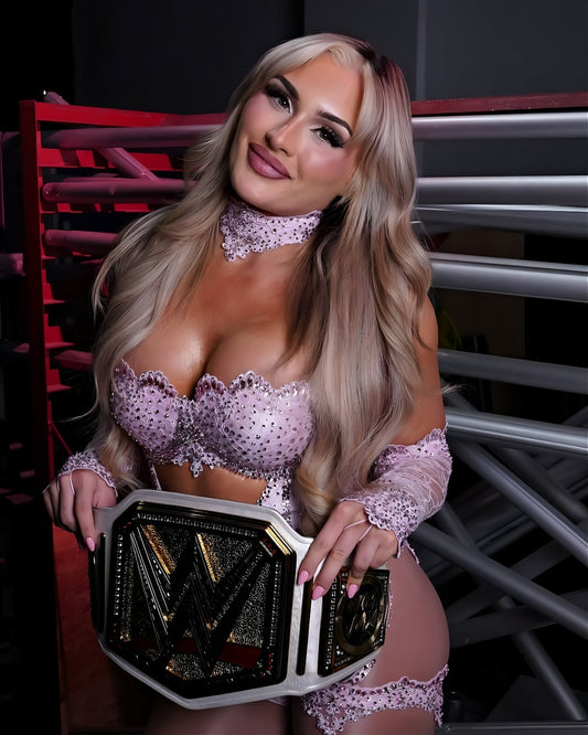 Tiffany Stratton center stage queen canvas wall art for WWE fans, collectors, and modern luxury home décor.