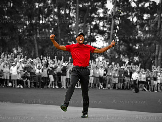 Tiger Woods canvas wall art for golf fans