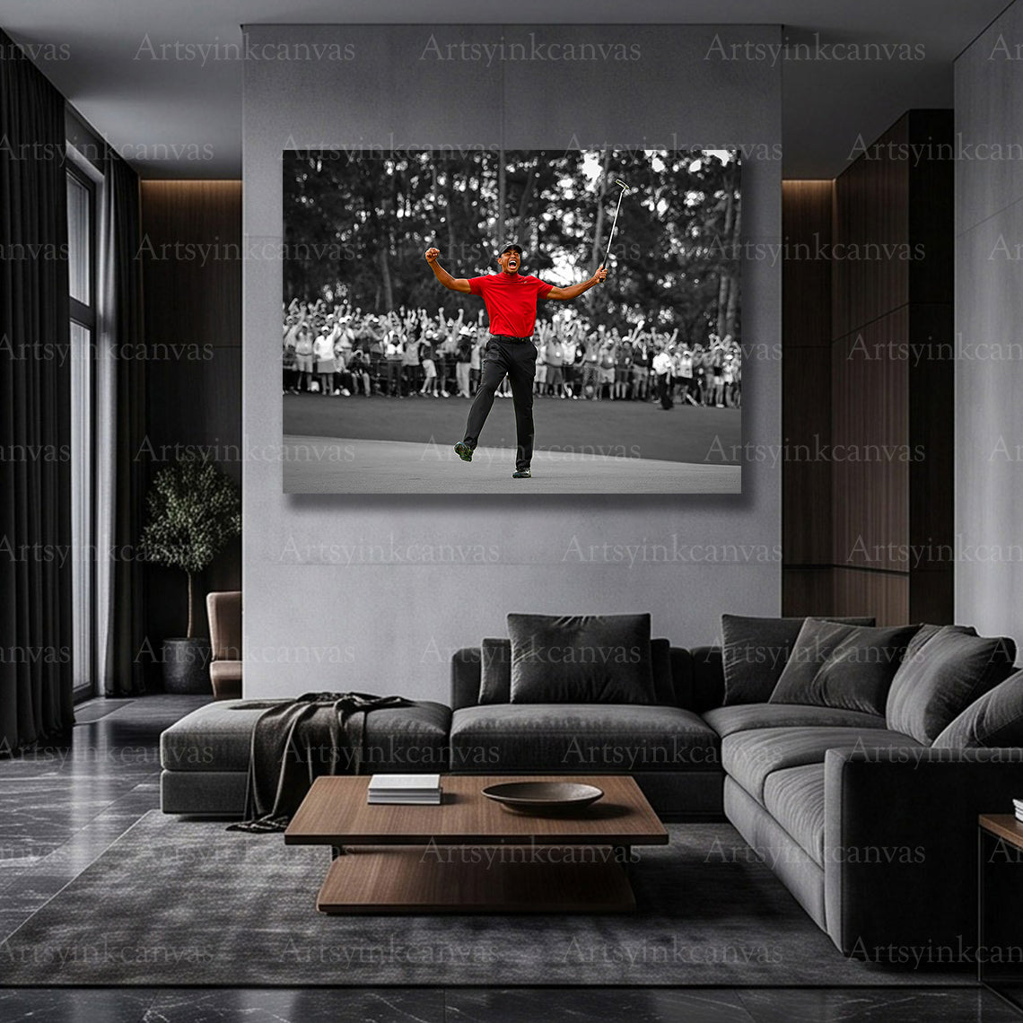 Tiger Woods golf legend canvas wall decor