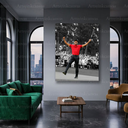 Tiger Woods sports wall artwork with premium canvas styling