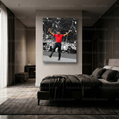 Premium Tiger Woods golf decor canvas for modern USA homes
