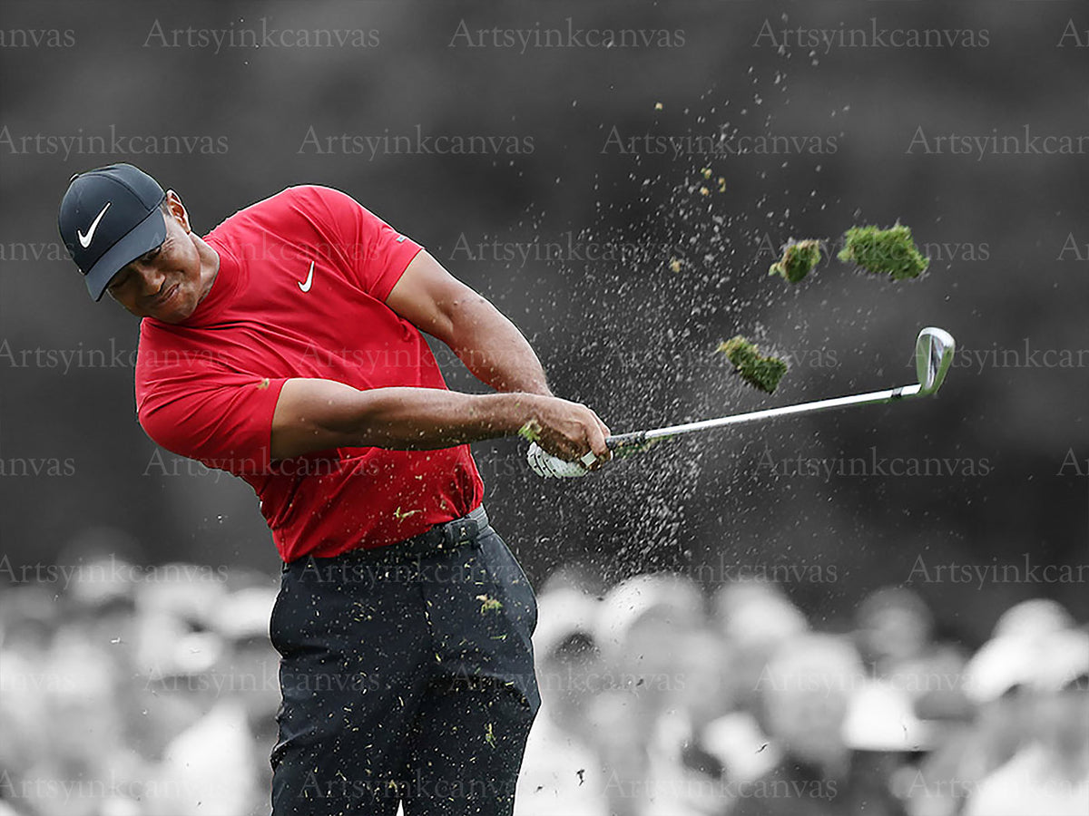 Tiger Woods golf legend canvas wall art for USA homes