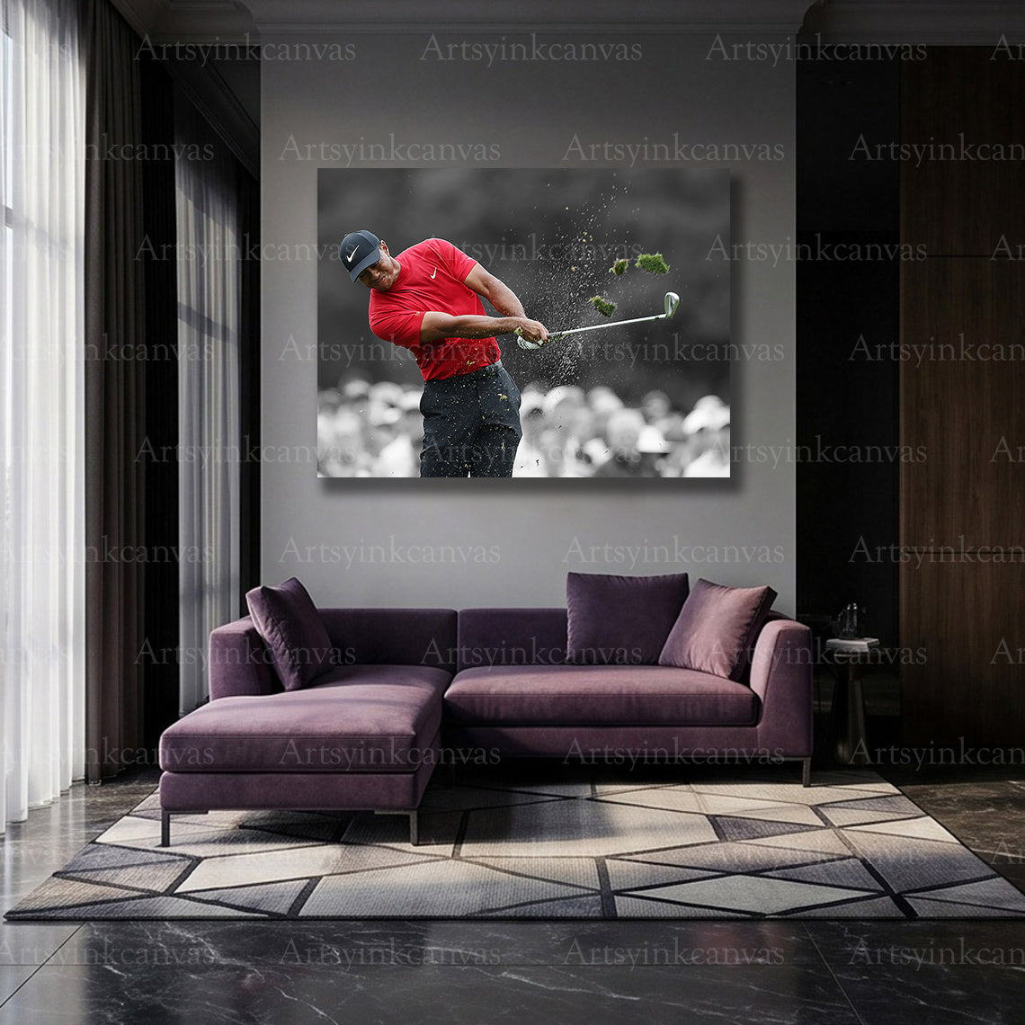 Tiger Woods premium canvas artwork for American interiors