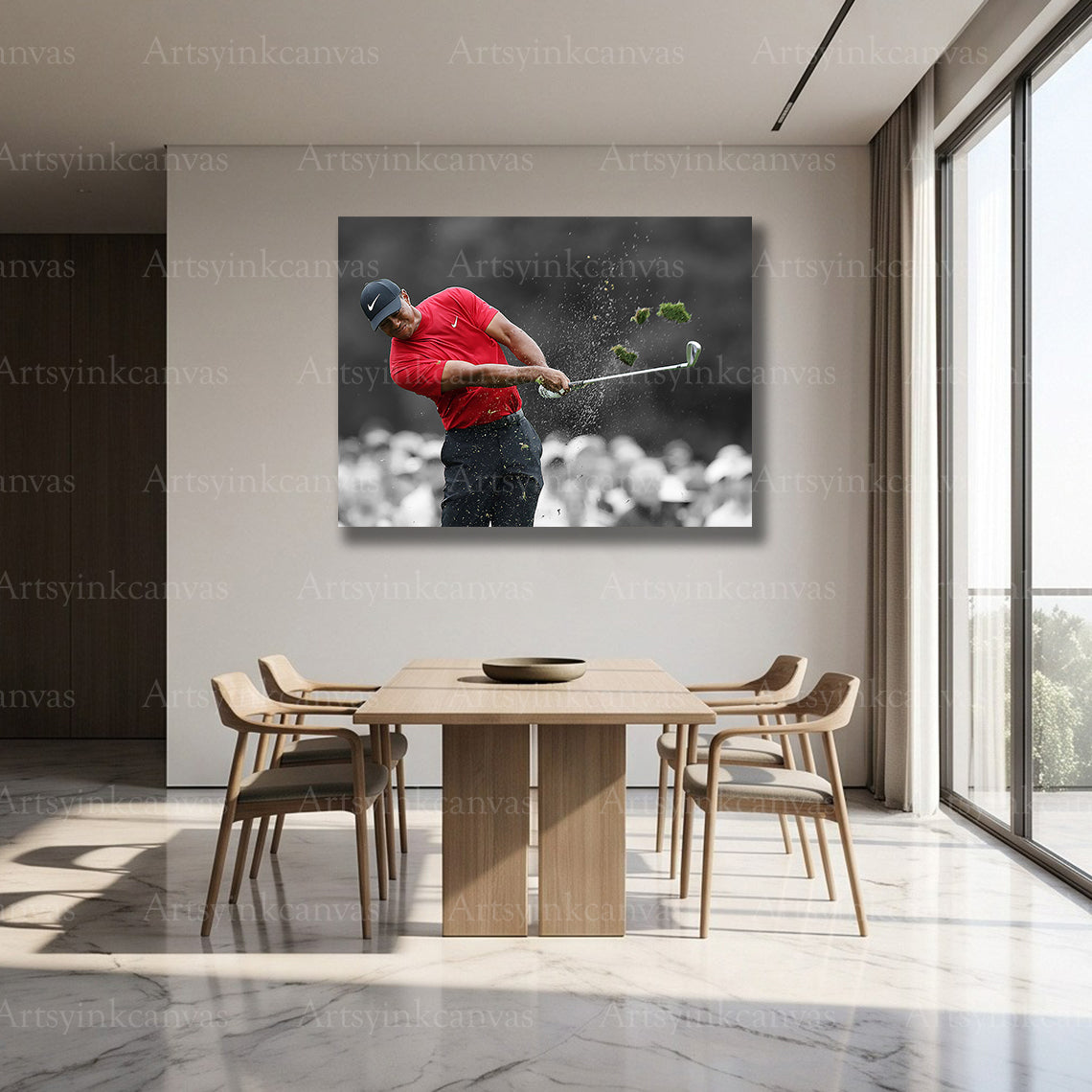 Tiger Woods golf fan wall art for home office decor