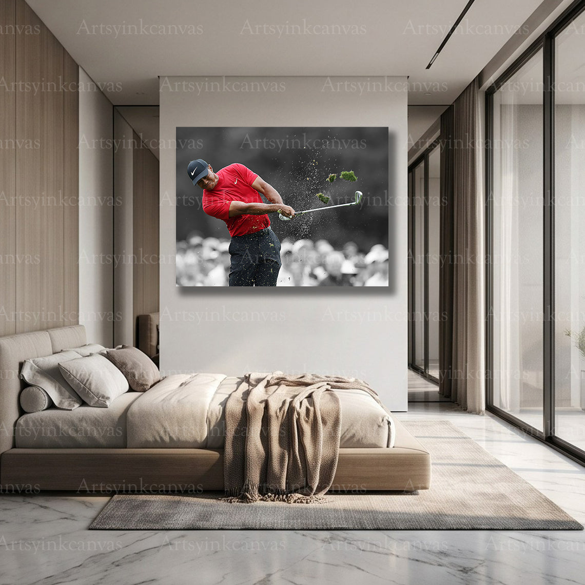 Iconic Tiger Woods sports canvas decor for USA collectors