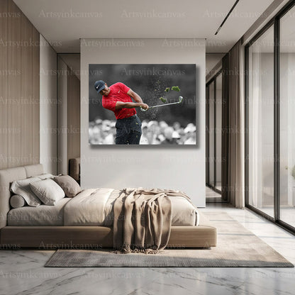 Iconic Tiger Woods sports canvas decor for USA collectors