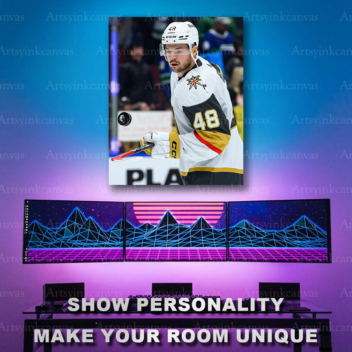 Tomas Hertl pregame warmup artwork